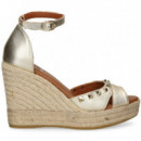 SANDALIA TACHAS METALIZADO BEIGE
