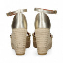 SANDALIA TACHAS METALIZADO BEIGE