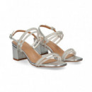 Sandalia 2X2 Tiras Strass Plata  EXE