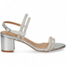 Sandalia 2X2 Tiras Strass Plata  EXE