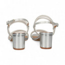 Sandalia 2X2 Tiras Strass Plata  EXE