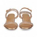 Sandalia 2X2 Tiras Strass Platino  EXE