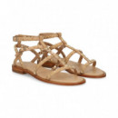 Sandalia Bebe Gilda Tachas Oro+cuero  ASH