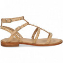 Sandalia Bebe Gilda Tachas Oro+cuero  ASH