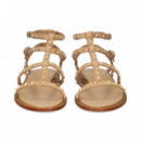 Sandalia Bebe Gilda Tachas Oro+cuero  ASH