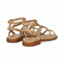 Sandalia Bebe Gilda Tachas Oro+cuero  ASH