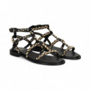 Sandalia Bebe Gilda Tachas Oro+negro  ASH