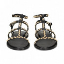 Sandalia Bebe Gilda Tachas Oro+negro  ASH