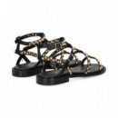 Sandalia Bebe Gilda Tachas Oro+negro  ASH