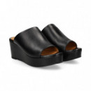 Pala Plataforma Piel Negro  UNISA