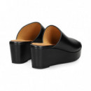 Pala Plataforma Piel Negro  UNISA