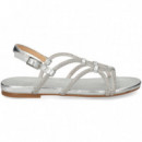 Sandalia Ondas con Strass Plata  UNISA