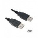 Cable Extensor USB Am-af 3MTRS Negro CR0129  CROMAD
