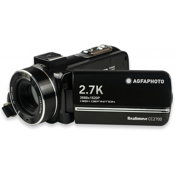 Videocámara Digital Agfa Photo Realimove CC2700, 2.7 K, 24 Mp, Pantalla Táctil de 3 Pulgadas, Zoom 18X,  AGFAPHOTO