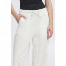 Pantalones Mujer Pantalones ICHI Linno Cloud Dancer