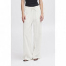 Pantalones Mujer Pantalones ICHI Linno Cloud Dancer