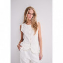 Chaqueta Mujer Chaleco ICHI Linno Cloud Dancer