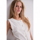 Chaqueta Mujer Chaleco ICHI Linno Cloud Dancer