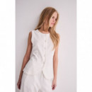 Chaqueta Mujer Chaleco ICHI Linno Cloud Dancer