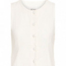 Chaqueta Mujer Chaleco ICHI Linno Cloud Dancer