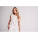 Chaqueta Mujer Chaleco ICHI Linno Cloud Dancer