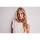 Chaqueta Mujer Chaleco ICHI Linno Cloud Dancer