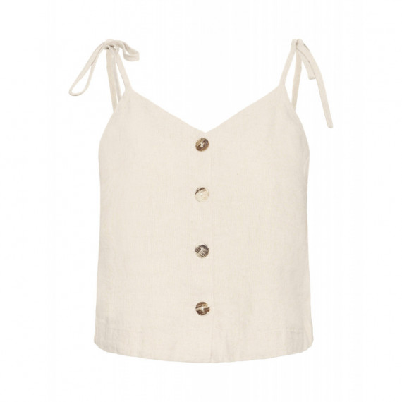 Blusas y Camisas Top ICHI Linno Natural Ecru