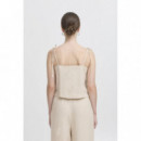 Blusas y Camisas Top ICHI Linno Natural Ecru