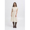 Vestidos Vestido ICHI Linno Natural Ecru Stripe