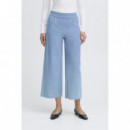 Pantalones ICHI Kate Denim Light Blue