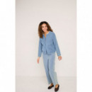 Pantalones ICHI Kate Denim Light Blue