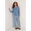 Pantalones ICHI Kate Denim Light Blue