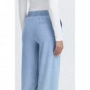 Pantalones ICHI Kate Denim Light Blue
