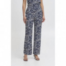 Pantalones Mujer Pantalones ICHI Aya Total Eclipse Ikat