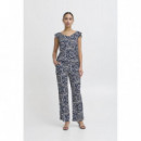 Pantalones Mujer Pantalones ICHI Aya Total Eclipse Ikat