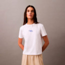 Camiseta con Logo Aterciopelado  CALVIN KLEIN