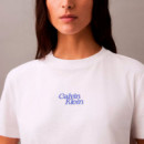 Camiseta con Logo Aterciopelado  CALVIN KLEIN