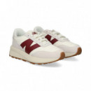 Deportivo Ante+malla Burdeos+blanco  NEW BALANCE