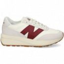 Deportivo Ante+malla Burdeos+blanco  NEW BALANCE