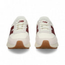 Deportivo Ante+malla Burdeos+blanco  NEW BALANCE