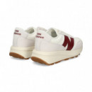 Deportivo Ante+malla Burdeos+blanco  NEW BALANCE