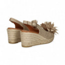 ABIERTO PUNTA Y TALON FLOR LINO BEIGE