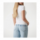 Camiseta GUESS Triángulo Floral Blanca