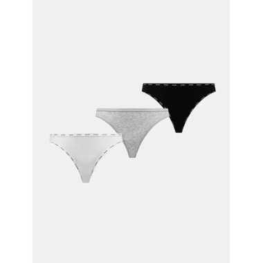 3PACK Tanga GUESS Blanco-negro-gris
