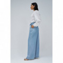 SALSA JEANS Pantalones Mujer Pantalones Salsa Chinos Lightdenim con Pierna Wide