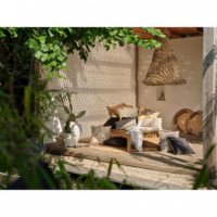 Cojín Decorativo Romee Gris (50X50 Cm)- Estampado Vegetal Multicolor- Hartman®  HARTMAN OUTDOOR FURNITURE