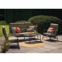 Cojín Decorativo Alba Verde (50X50 Cm)- Estampado Vegetal Multicolor- Hartman®  HARTMAN OUTDOOR FURNITURE