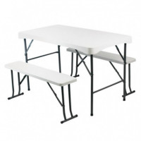 Mesa Plegable + 2 Bancos DONNA GARDEN