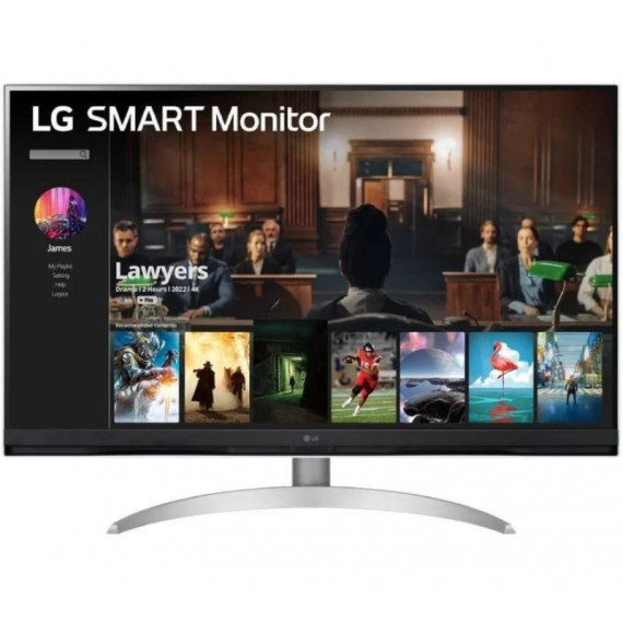 LG Monitor Smart TV Multimedia 32SQ700S-W Plata y Blanco HDMI / Usb-c/ Usb-a/ Lan/ 5MS /IPS/62HZ/4K