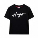 Camiseta Corta con Logo Iridiscente Kids  HUGO BOSS